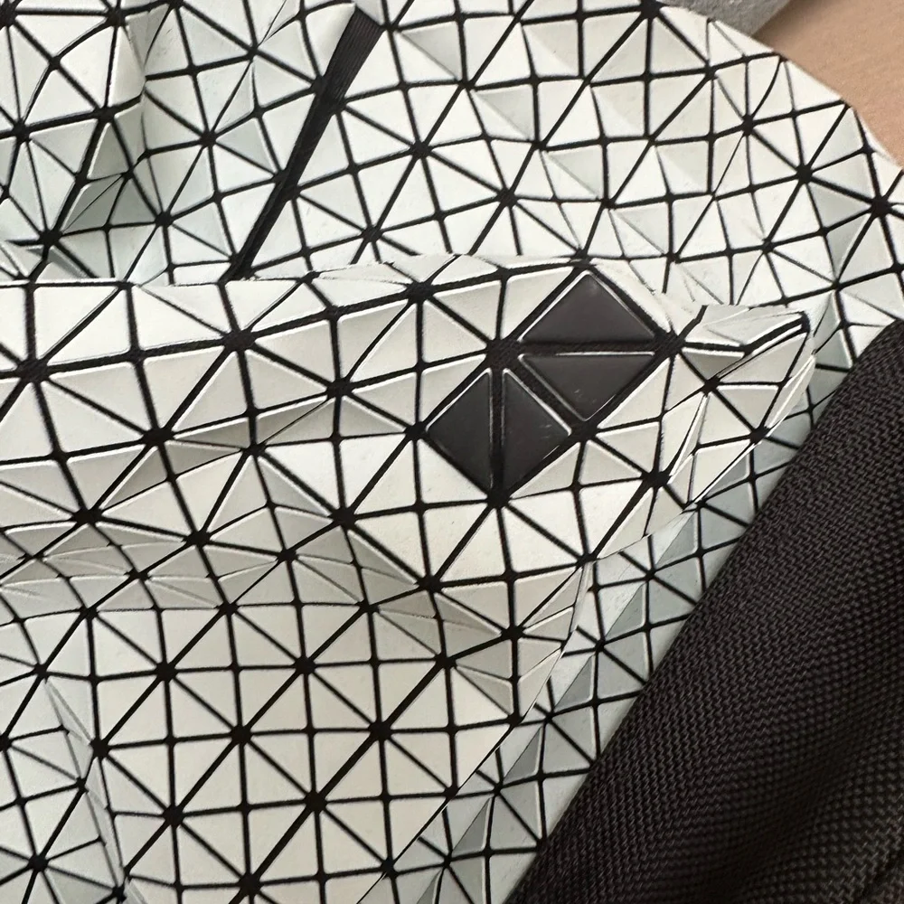 Geometric Patterned Black and White Backpack - Picture 11 of 15